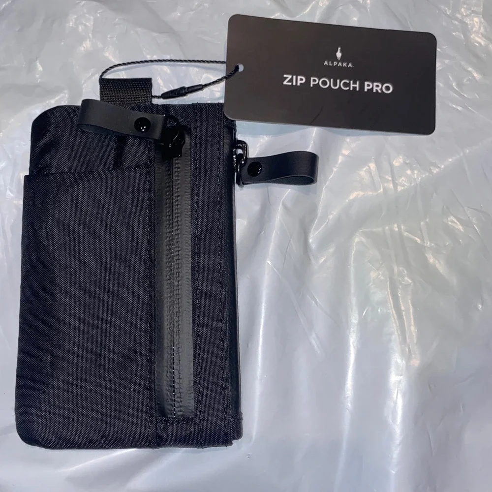 Alpaka Zip Pouch Pro Black EDC Minimalist Wallet Card Holder Organizer NEW